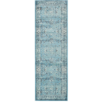Traditional Majestic 3'x9'10" Runner Onyx Area Rug