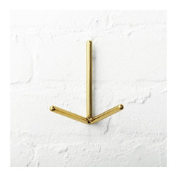 Print Gold Wall Hook | CB2 - Storage And Organization