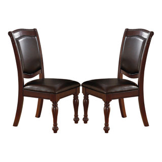 Flash Furniture Hercules King Louis Faux Leather Dining Side Chair in Taupe
