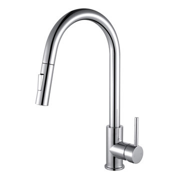 Olivi Brass Kitchen Faucet w/ Pull Out Sprayer, Chrome