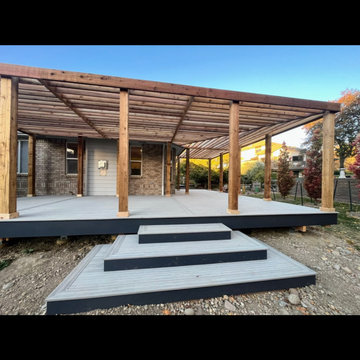 Custom Deckorators Deck and Large Cedar Pergola