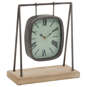 Farmhouse Gray Wood Clock 73324