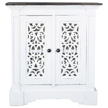 Sunset Trading Cottage Solid Wood Accent Cabinet | Two Doors with Storage |...