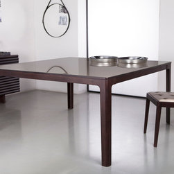 Foster Brown Oak/Brown Glass Dining Table - Dining Tables