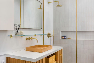 Inspiration for a scandinavian bathroom remodel in New York