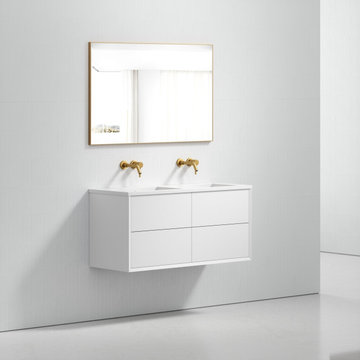Volini Double Bathroom Vanity Unit - Matte White