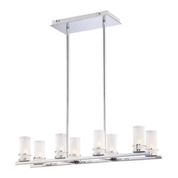 George Kovacs Rings Chrome 8 Light Island - Kitchen Island Lighting