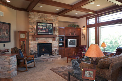 Inspiration for a transitional family room remodel in Minneapolis