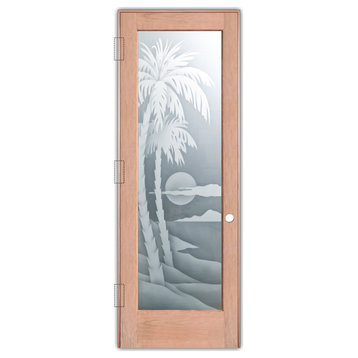 Pantry Door - Palm Sunset - Cherry - 28" x 80" - Knob on Right - Push Open