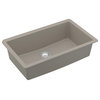 Karran QU-812 Undermount 32.5" Single Bowl Quartz Kitchen Sink, Concrete