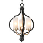 LNC - LNC 3-Light Transitional Globe Black Cage and Glass Chandelier 19"H - At LNC, we always believe that Classic is the Timeless Fashion, Liveable is the essential lifestyle, and Natural is the eternal beauty. Every product is an artwork of LNC, we strive to combine timeless design aesthetics with quality, and each piece can be a lasting appeal.
