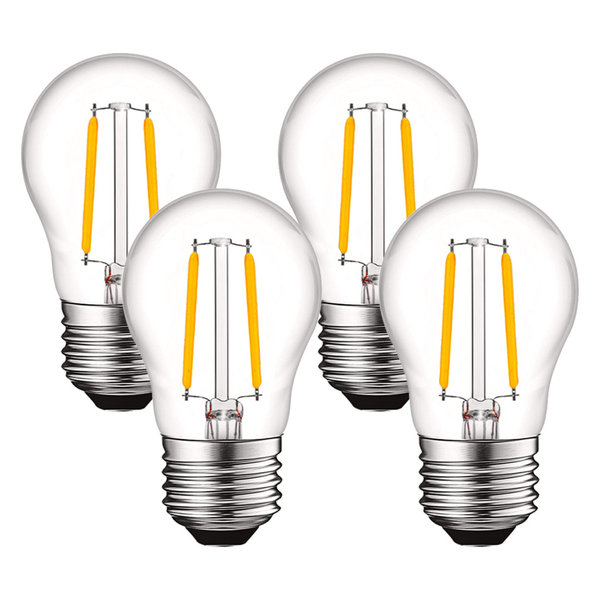 A15 LED Edison Bulb 400lm Warm White E26 4W Dimmable 4-Pack