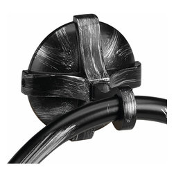 Secret Bath. Towel Ring. B;ack oxide and silver. Toledo Collection - Towel Rings