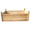 Cedar Log Wood Raised Bed, 6 Posts, 4'w X 12'l X 2'h