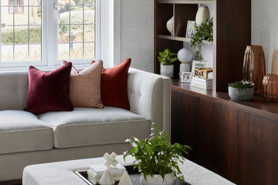 This is an example of a contemporary living room in Surrey.