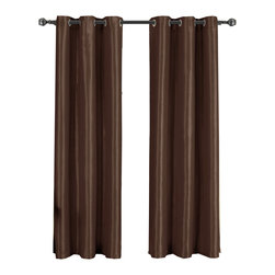 Royal Tradition - Single Soho Grommet Thermal insulated Blackout Panel, Chocolate, 42"x84" - Curtains
