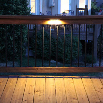 Deck lighting using low under railing LED lights