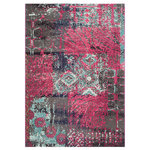 Safavieh - Safavieh Monaco Collection MNC210 Rug, Pink/Multi, 5'1" X 7'7" - Free-spirited and vibrantly colored, the Safavieh Monaco Collection imparts boho-chic flair on fanciful motifs and classic rug designs. Contemporary decor preferences are indulged in the trendsetting styling and addictive look of Monaco. Power-loomed using soft, durable synthetic yarns creating an erased-weave patina that adds distinctive character to room decor.