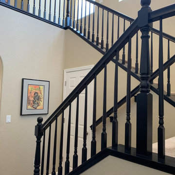 Painted Handrails & Balusters - Out with the Oak!