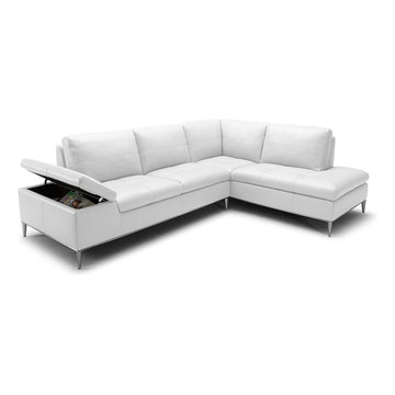 Modern Leather Sectional Sofas with Storage Compartment