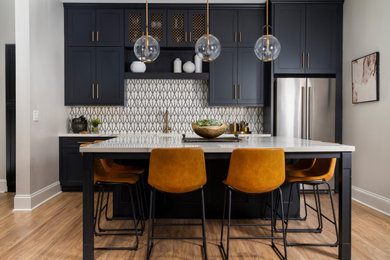 Inspiration for a transitional home bar remodel in Charlotte