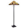 Chloe Lighting Vincent Tiffany-Style 2-Light Mission Floor Lamp 18" Shade