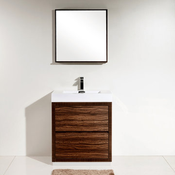 LAVANITY 30" Walnut Floor Mount Modern Bathroom Vanity-FMB30WNT--$459