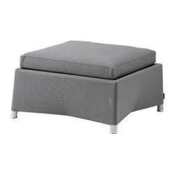 Cane-Line Diamond Footstool Tex Grey - Footstools, Cubes and Ottomans