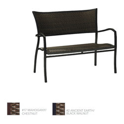 Aire Transitional Woven Resin Wicker Outdoor Bench by Summer Classics - Outdoor Benches