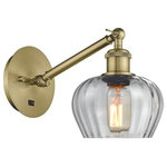 Innovations Lighting - Innovations Lighting 317-1W-AB-G92 Fenton, 1 Light Wall In Art Nouveau S - The Fenton 1 Light Sconce is part of the BallstonFenton 1 Light Wall  Antique BrassUL: Suitable for damp locations Energy Star Qualified: n/a ADA Certified: n/a  *Number of Lights: 1-*Wattage:100w Incandescent bulb(s) *Bulb Included:No *Bulb Type:Incandescent *Finish Type:Antique Brass