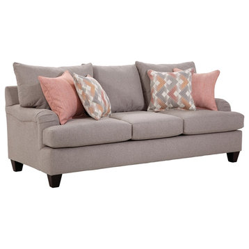 American Furniture Classics 8-010-A242V2 Traditional Rolled Arm Sofa in Gray