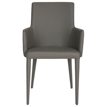 Amber Arm Chair, Gray PU Leather