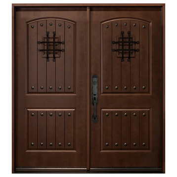Fiberglass Maricoba front entry double door.30"x30"x80 Right-hand Inswing