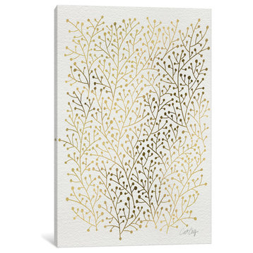 "Berry Branches Gold Artprint" by Cat Coquillette, 26x18x1.5