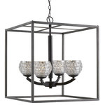 Woodbridge Lighting - Mirage 4-Light Square Cage Pendant Chandelier, Mercury Crystal Ball, Halogen G9 - A chandelier provides a wonderful opportunity to let your style take center stage and to set the tone of your space. Hang our Mirage 4-Light Pendant Chandelier above your formal dining table or in a grand entryway to welcome guests as they arrive. This fixture will draw the eyes up and illuminate your space in stylish appeal.