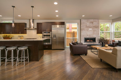 Family room - modern family room idea in Seattle