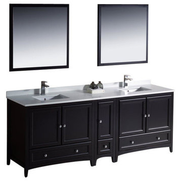 84" Double Sink Bathroom Vanity, Espresso, FFT1041BN