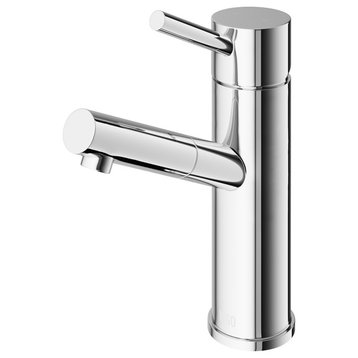 VIGO Noma Single Hole Single Handle Bathroom Sink Faucet, Chrome, Without Extras