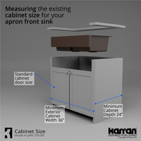 Karran Retrofit Farmhouse Quartz 34" Double Bowl Sink, Brown