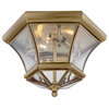 Monterey/Georgetown 3 Light Outdoor Ceiling Light, Antique Brass