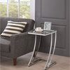 Coaster Contemporary Rectangular Glass Top End Table in Chrome
