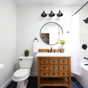 Contemporary - Rustic Guest Bathroom - La Mesa CA