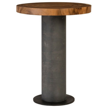 Chamcha Wood Bar Table, Concrete Base