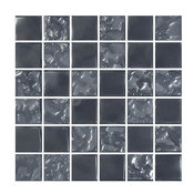 Bliss Cappuccino Stone and Glass Linear Mosaic Tile, Sample