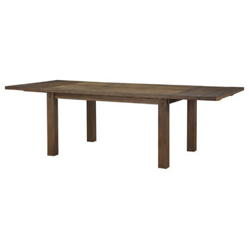 ACME Nabirye Rectangular Wooden Dining Table with Extension Leaf in Dark Oak