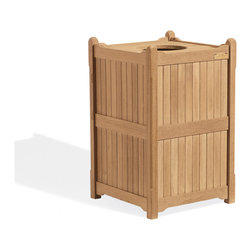 Oxford Garden - 22-Inch Trash Receptacle with Liner - Outdoor Trash Cans