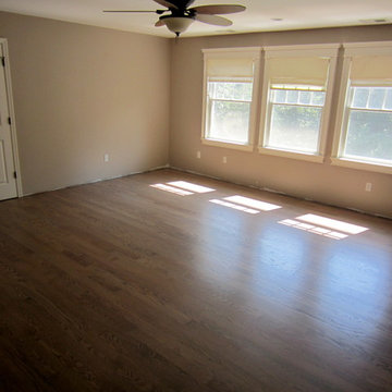 NISSEQUOGUE: 2 1/4" RED OAK W/ CUSTOM GREY BLEND STAIN + BONA TRAFFIC HD SATIN