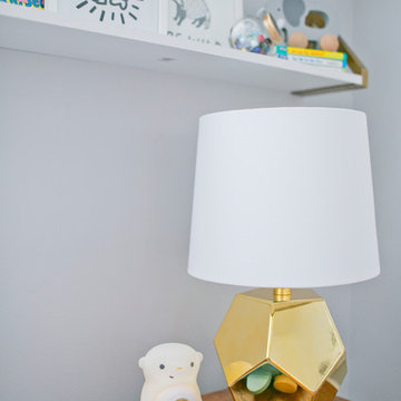 Finn's Aqua, Grey, and Gold Nursery
