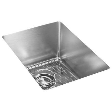 Elkay Crosstown Stainless Steel 1-Bowl Undermount Bar Sink Kit, Polished Satin