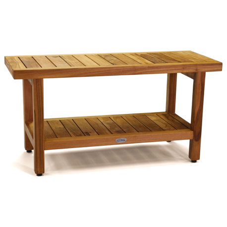 The Original 36" Spa™ Teak Shower Bench with Shelf